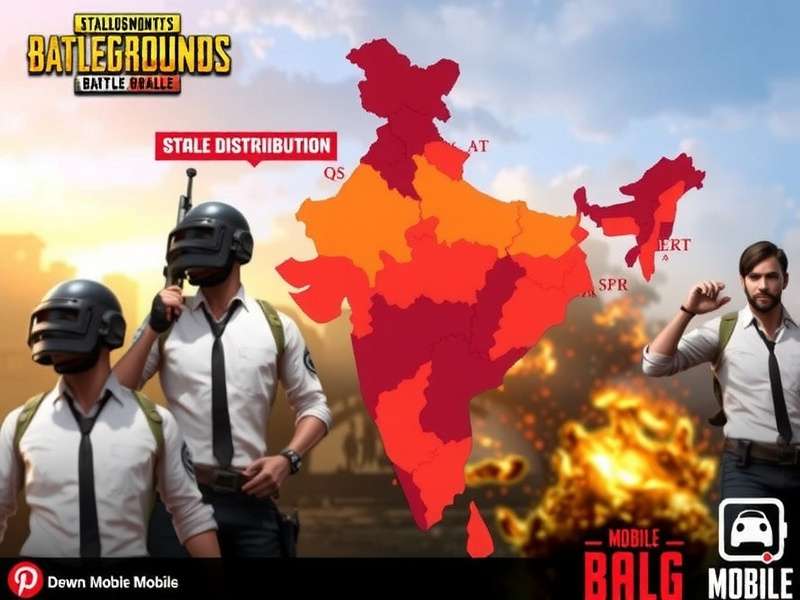 PUBG Mobile Battle Royale - India Player Distribution PUBG Mobile Battle Royale player distribution map across Indian states